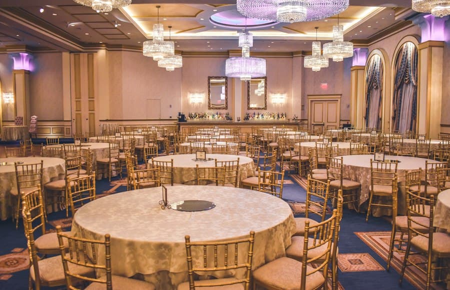 Elegantly set reception tables